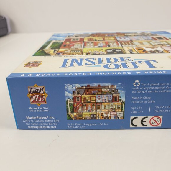Master Pieces 1000pc Waldens Manor House 26x19 Inside Out Pre-Owned - Picture 9 of 13